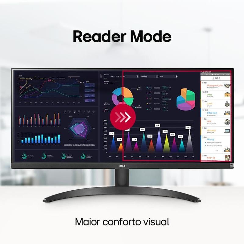 Monitor LG 29 UltraWide 29WQ500B Tela IPS, Full HD, 1ms MBR, 100Hz